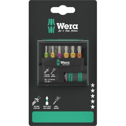 WERA 05073641001 - Jeu de embouts Wood Torx (12 pcs.) (emballage libre-service)