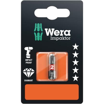 WERA 05073917001 - Embouts Phillips Impaktor (emballage libre-service)