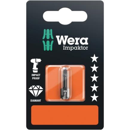 WERA 05073931001 - Embouts pour vis à empreinte carrée Impaktor (emballage libre-service)