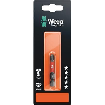 WERA 05073956001 - Embouts Phillips Impaktor (emballage libre-service)