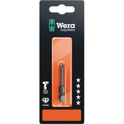 WERA 05073971001 - Embouts pour vis à empreinte carrée Impaktor (emballage libre-service)