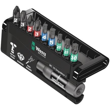WERA 05073980001 - Jeu d'embouts Impaktor (10 pcs.) (emballage libre-service)