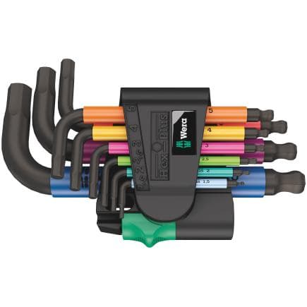 WERA 05133164001 - Jeu de clés mâles coudées Hex-Plus métrique multicolour (9 pcs.)