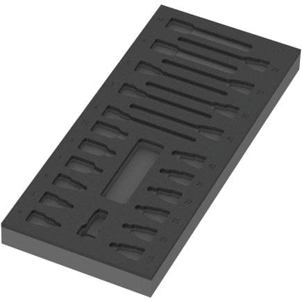WERA 05137323001 - Insert en mousse pour jeu de "Douille-embouts Zyklop B 3/8" 1" (sans outils) 172 x 30 x 392 mm
