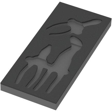 WERA 05137380001 - Insert en mousse pour jeu de "Pinces Knipex 1" (sans outils) 172 x 30 x 392 mm