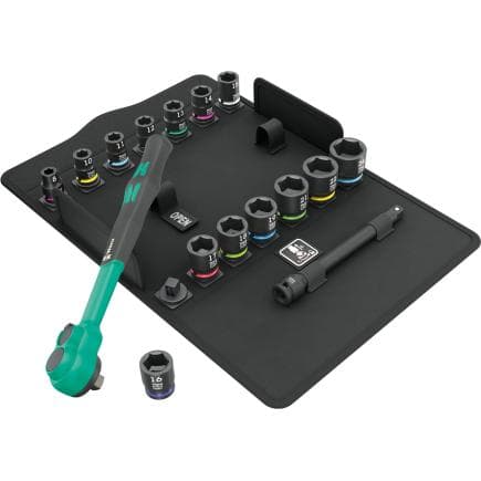 WERA 05005530001 - Jeu de cliquets et douilles Zyklop Comfort 3/8" métrique (16 pcs.)