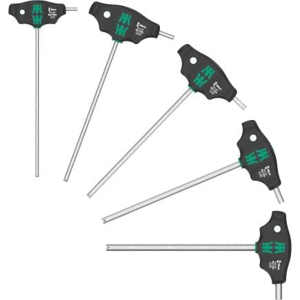 WERA 05136070001 - 454/5 HF SHK Set 1 - Jeu de tournevis Hex Plus à poignée en T avec fonction de maintien (5 pcs.)