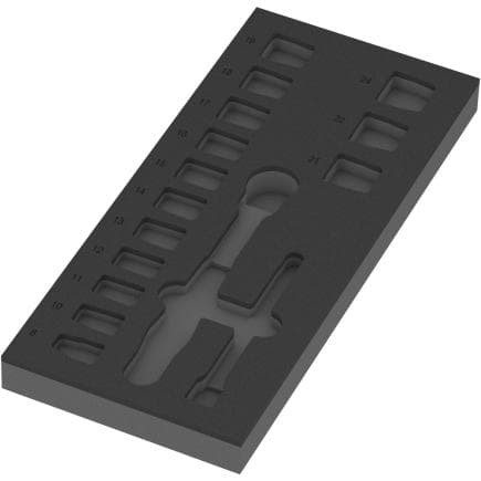 WERA 05137324001 - 9824 - Éponge à cliquet thermoformée 8010 B Zyklop Comfort Set 1, 3/8" (vide)