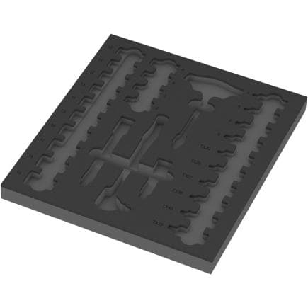 WERA 05137326001 - 9826 - Mousse à cliquet thermoformée 8007 B VDE Zyklop VDE Set 1, 3/8" (vide)