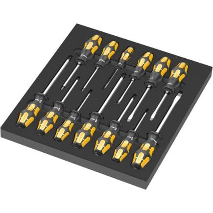 WERA 05150105001 - 9714 - Mousse thermoformée avec jeu de tournevis biseautés (13 pièces)