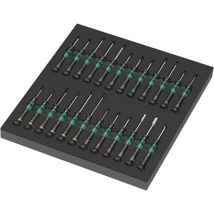 WERA 05150106001 - 9715 - Mousse thermoformée avec jeu de tournevis Kraftform Micro (24 pièces)