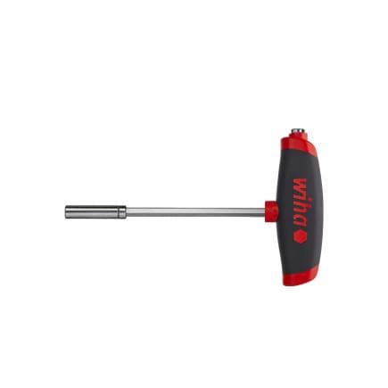 WIHA 45453 - Clé Allen 1/4" avec poignée croisée ComfortGrip et deux porte-embouts magnétiques