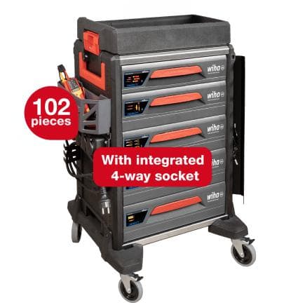 WIHA 45801 - Set de chariots d'atelier eMobility pour véhicules hybrides et électriques (102 pcs.)