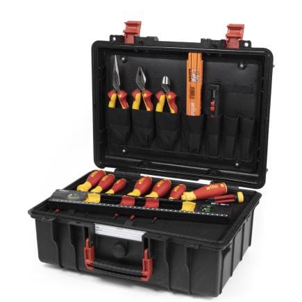 WIHA 45530 - Mallette à outils Basic Set L pour installations électriques VDE (18 pcs.)