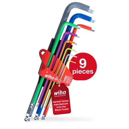 WIHA 46555 - Jeu de clés mâles couleur luminescente dans l’étui ProStar (9 pcs.)