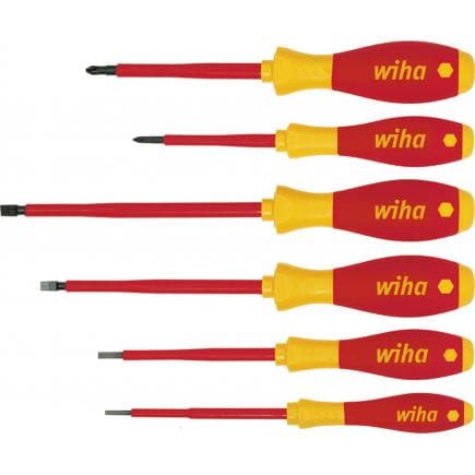 WIHA 00833 - Jeu de tournevis électriques SoftFinish® 1000V à fente Phillips (6 pcs.)