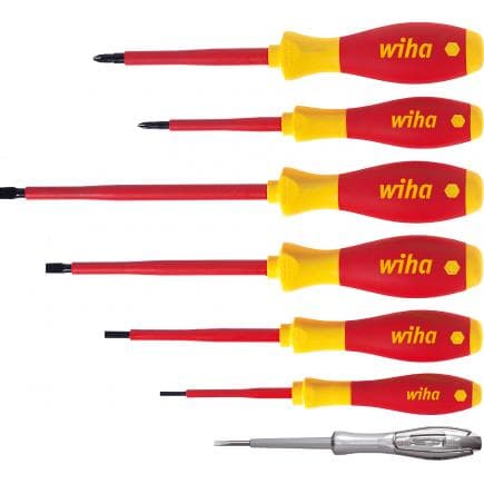 WIHA 00834 - Jeu de tournevis électriques SoftFinish® 1000V à fente Phillips (7 pcs.)