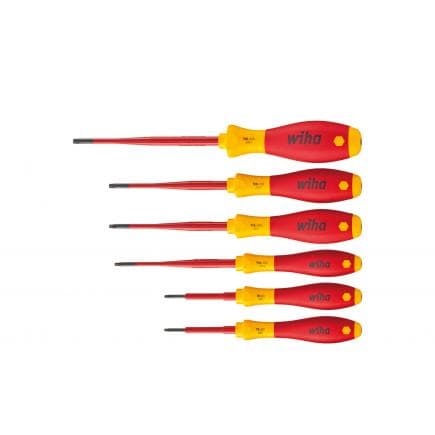 WIHA 41245 - Jeu de tournevis électriques SoftFinish® 1000V slimFix TORX® Tamper Resistant (avec trou) (6 pcs.)