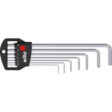WIHA 01416 - Jeu de clés Allen dans support Classic avec tête sphérique hexagonale chrome mat (8 pcs.)