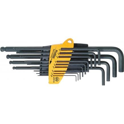 WIHA 24189 - Jeu de clés Allen dans support ProStar avec tête sphérique hexagonale oxyde noire en pouces (14 pcs.)
