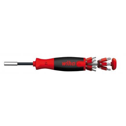 WIHA 38601 - Tournevis porte-embout avec magasin LiftUp 25 magnétique 1/4" avec 12 embouts assortis