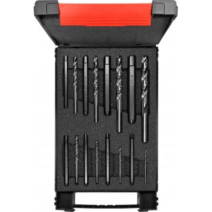 WIHA 03988 - Jeu d'extracteurs de vis cassées avec foret hélicoïdal en coffret (17 pcs.)