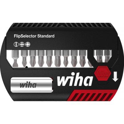 WIHA 39029 - Jeu d'embouts FlipSelector Standard 25 mm à fente, Phillips et Pozidriv 1/4" (14 pcs.)