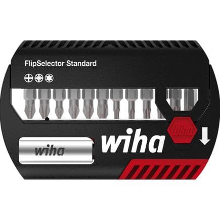 WIHA 39040 - Jeu d'embouts FlipSelector Standard 25 mm Phillips, Pozidriv et TORX® 1/4" (14 pcs.)