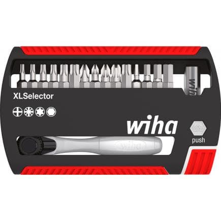 WIHA 36951 - Jeu d'embouts XLSelector Standard 25 mm assortis avec cliquet pour embouts forme C 6,3 (18 pcs.)