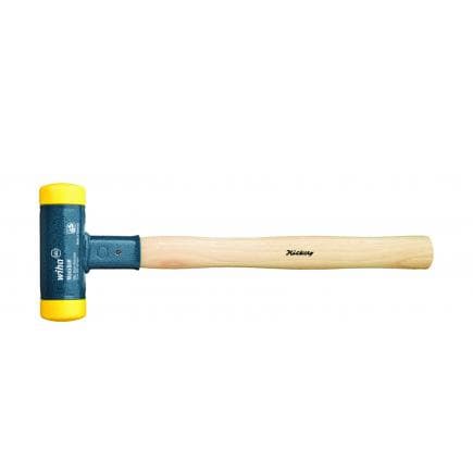 WIHA 02101 - Masse anti-rebond semi-dure avec manche en hickory et tête de frappe ronde
