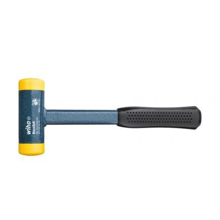 WIHA 02122 - Maillet anti-rebond semi-dur avec manche en tube d'acier et tête de frappe ronde