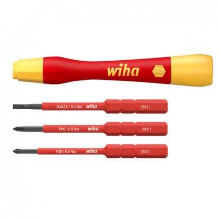 WIHA 43167 - Jeu de tournevis électriques de précision PicoFinish® slimVario® 1000V avec slimBit (4 pcs.)