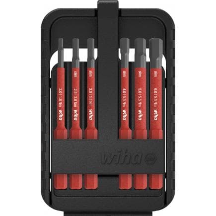 WIHA 43156 - Jeu d'embouts slimBit électriques 1000V hexagonale en coffret slimBit (7 pcs.)