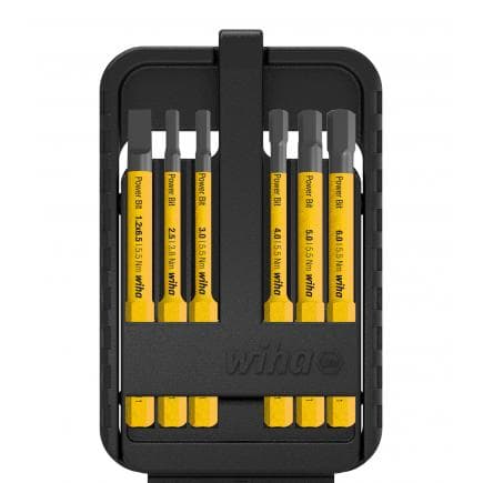 WIHA 44107 - Jeu d'embouts Power slimBit électriques 1000V à fente et hexagonale en coffret slimBit (7 pcs.)