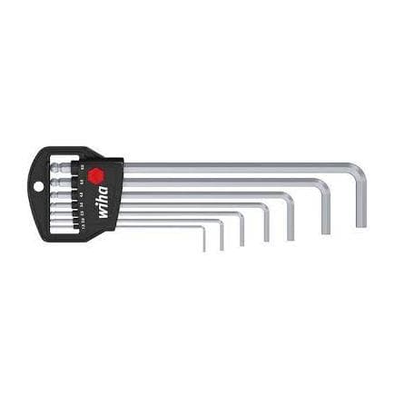 WIHA 03723 - Jeu de clés Allen dans un support Classic avec tête sphérique hexagonale chrome mat sous blister (8 pcs.)