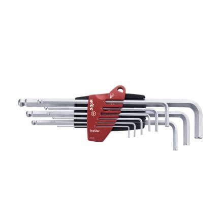 WIHA 07192 - Jeu de clés Allen dans support ProStar avec tête sphérique hexagonale chrome mat sous blister (10 pcs.)