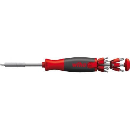 WIHA 43895 - Tournevis avec porte-embout avec magasin magnétique LiftUp 26one® avec 13 embouts assortis 1/4" sous blister
