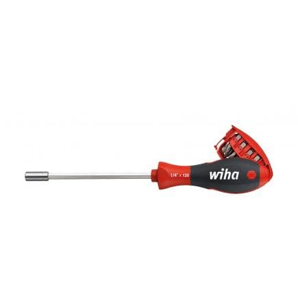 WIHA 33009 - Tournevis avec porte-embout magnétique à chargeur avec 8 Phillips et embouts à fente 1/4" sous blister
