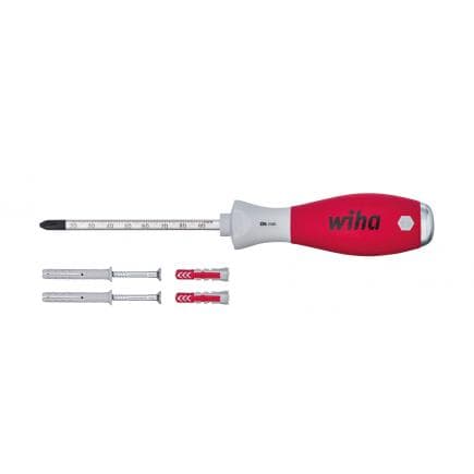 WIHA 41289 - Jeu de perceurs de trous pour chevilles SoftFinish® avec chevilles à lame ronde 6 mm sous blister (5 pcs.)
