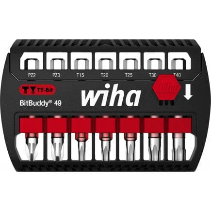 WIHA 42118 - Jeu d'embouts BitBuddy® TY 49 mm Pozidriv et TORX® 1/4" (8 pcs.)