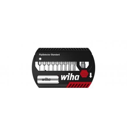 WIHA 39059 - Jeu d'embouts FlipSelector Standard 25 mm hexagonale 1/4" avec clip ceinture sous blister (14 pcs.)