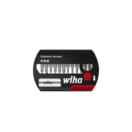 WIHA 39060 - Jeu d'embouts FlipSelector Standard 25 mm Phillips, Pozidriv et TORX® 1/4" avec clip ceinture sous blister (14 pcs.)
