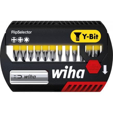 WIHA 41827 - Jeu d'embouts FlipSelector Y 25 mm Phillips, Pozidriv et TORX® 1/4" (14 pcs.)