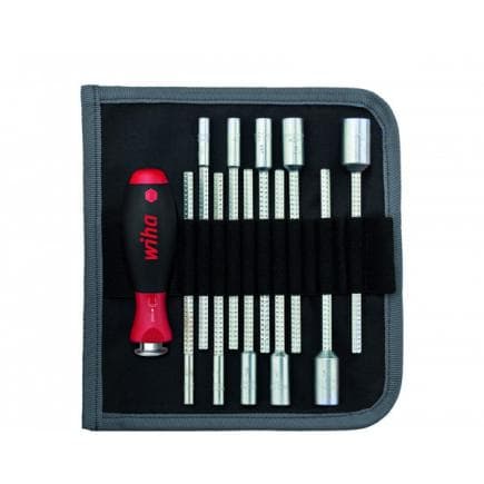 WIHA 27713 - Jeu de tournevis avec lames de rechange SYSTEM 6 à tube hexagonale avec trousse enroulable (13 pcs.)