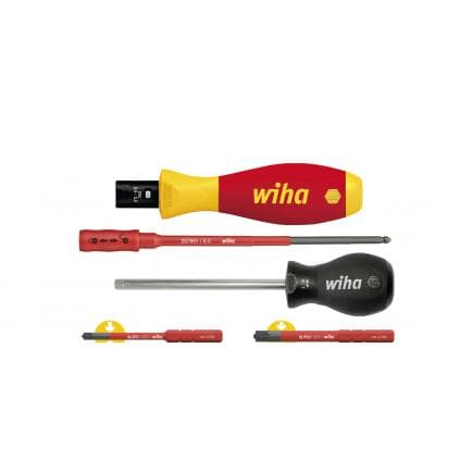 WIHA 38074 - Jeu de tournevis dynamométriques électriques TorqueVario®-S 1000V avec plage de couple mécanique à réglage variable avec embouts...