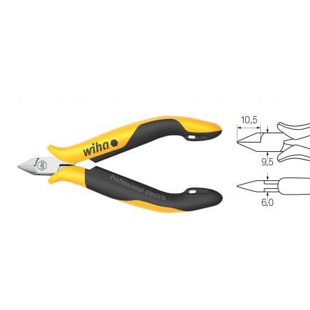 WIHA 26814 - Pince coupante Professional ESD à tête pointue étroite avec petite coupe