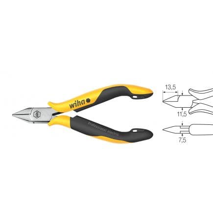 WIHA 26816 - Pince coupante Professional ESD à tête pointue large avec coupe