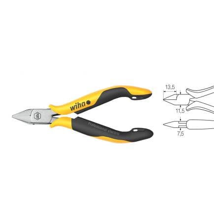 WIHA 26821 - Pince coupante Professional ESD à tête pointue large sans coupe
