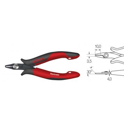 WIHA 26830 - Pince coupante devant oblique Electronic à tête pointue très étroite sans coupe