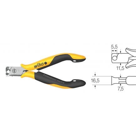 WIHA 27453 - Pince coupante devant Professional ESD à tête large petite coupe